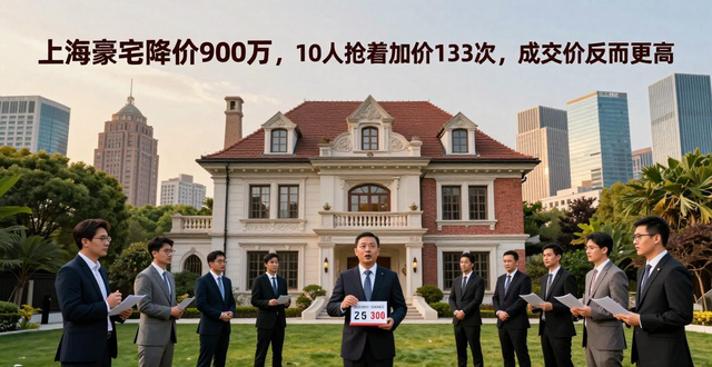 上海豪宅降价900万，10人抢着加价133次，成交价反而更高(图1)