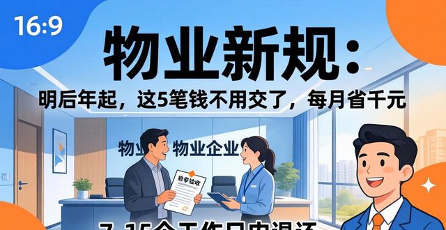 物业新规：明后年起，这5笔钱不用交了，每月省千元(图1)