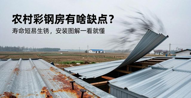 农村彩钢房有啥缺点?寿命短易生锈,安装图解一看就懂(图1)
