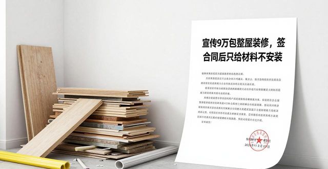 宣传9万包整屋装修，签合同后只给材料不安装(图1)