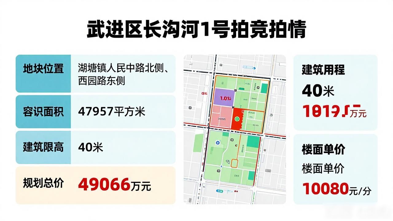 7月12日武进区长沟河1号地块竞拍详情及周边配套(图1)