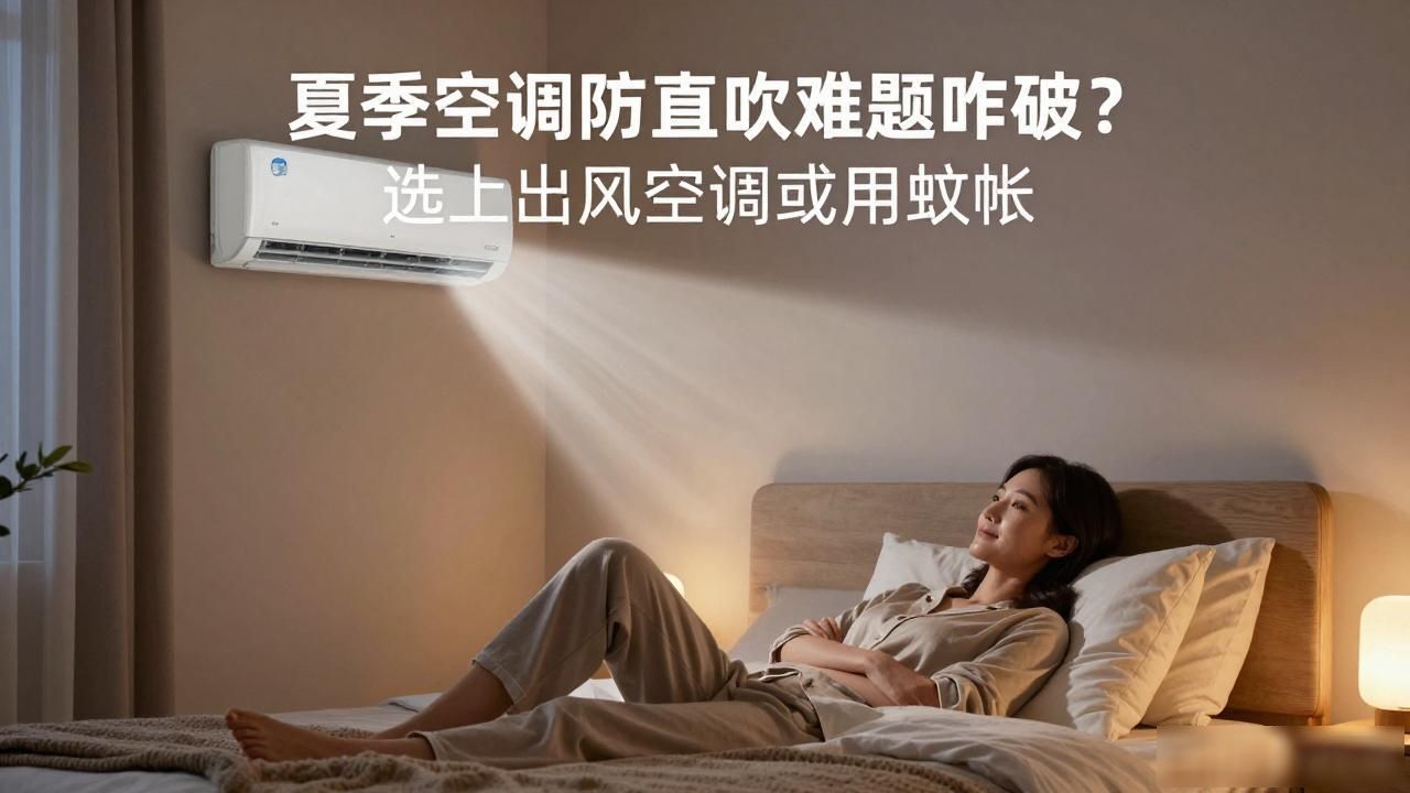 夏季空调防直吹难题咋破？选上出风空调或用蚊帐(图1)