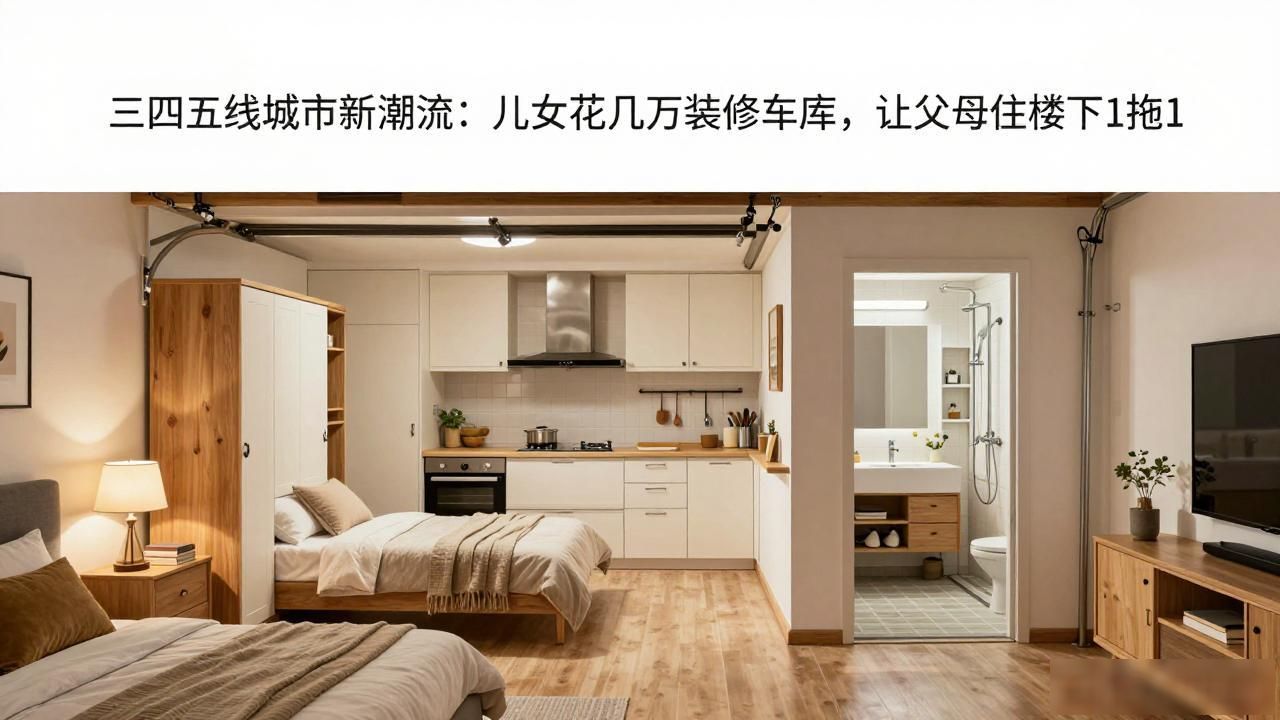 三四五线城市新潮流：儿女花几万装修车库，让父母住楼下1拖1(图1)