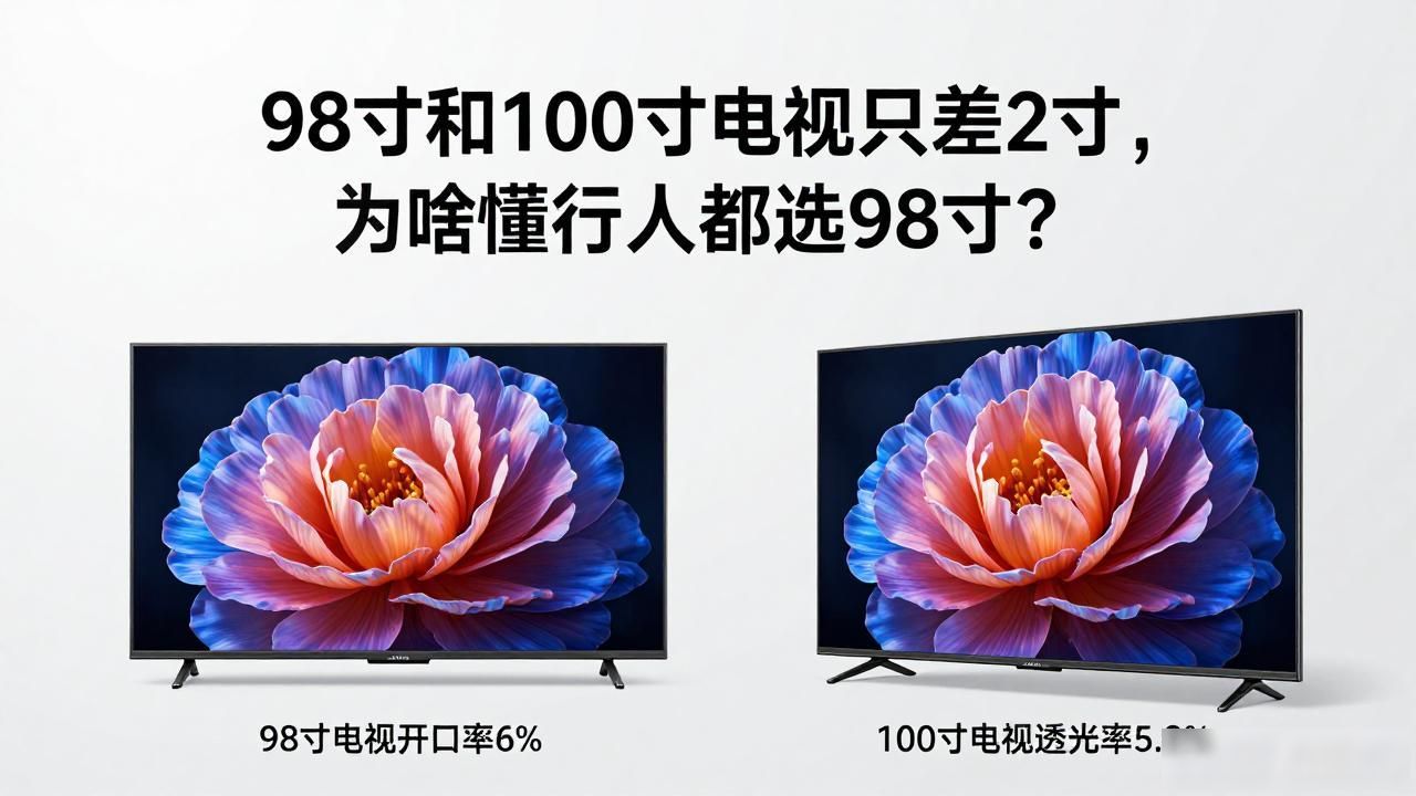98寸和100寸电视只差2寸,为啥懂行的人都选98寸?(图1)