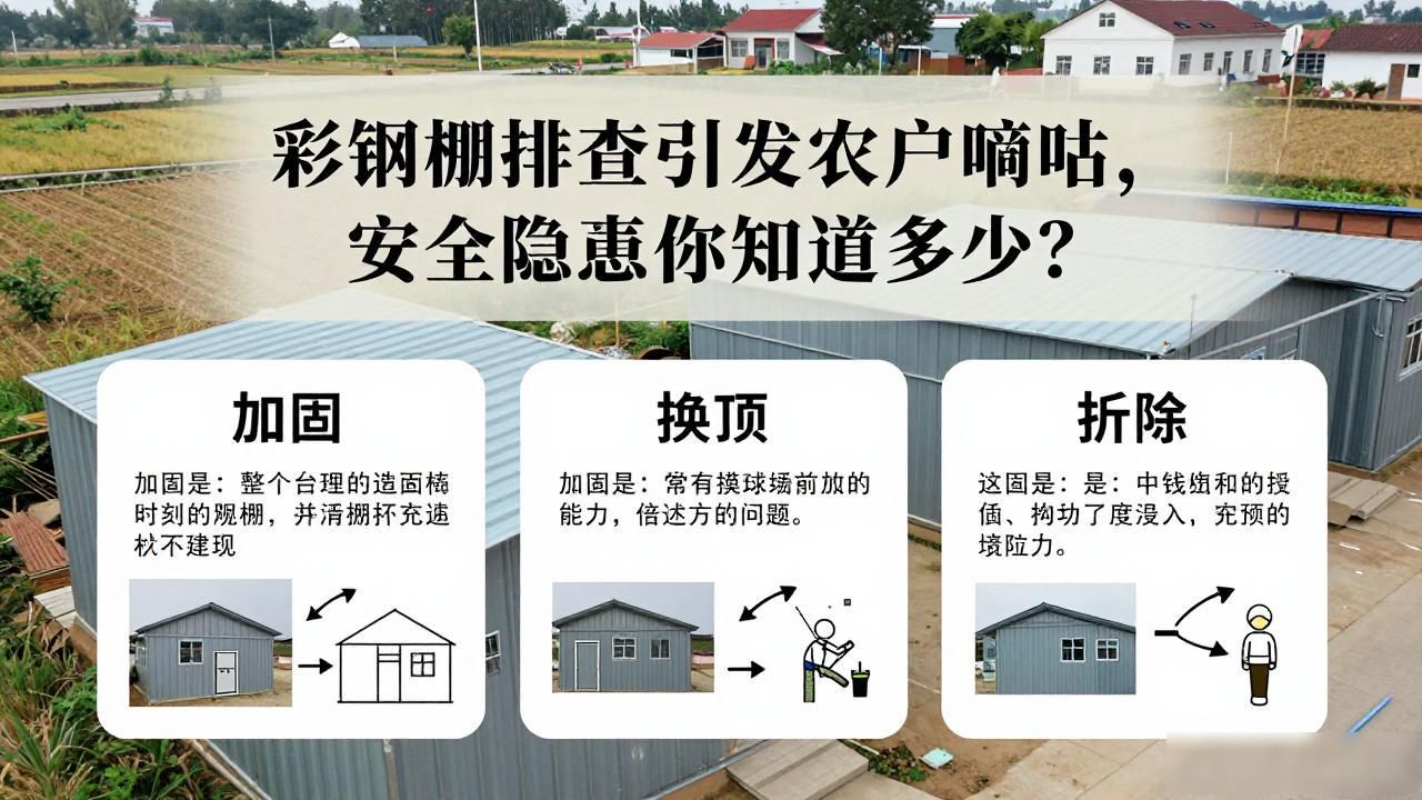 彩钢棚排查引发农户嘀咕，安全隐患你知道多少？(图1)