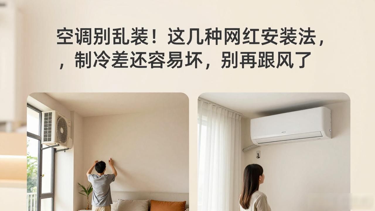 空调别乱装！这几种网红安装法，制冷差还容易坏，别再跟风了(图1)