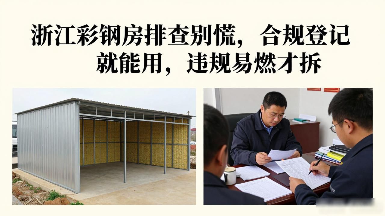 浙江彩钢房排查别慌,合规登记就能用,违规易燃才拆(图1)