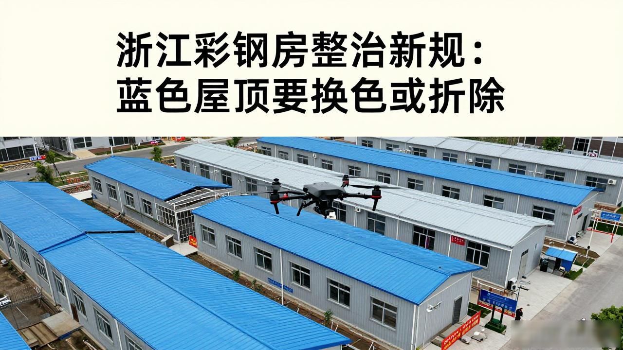 浙江彩钢房整治新规:蓝色屋顶要换色或拆除(图1)