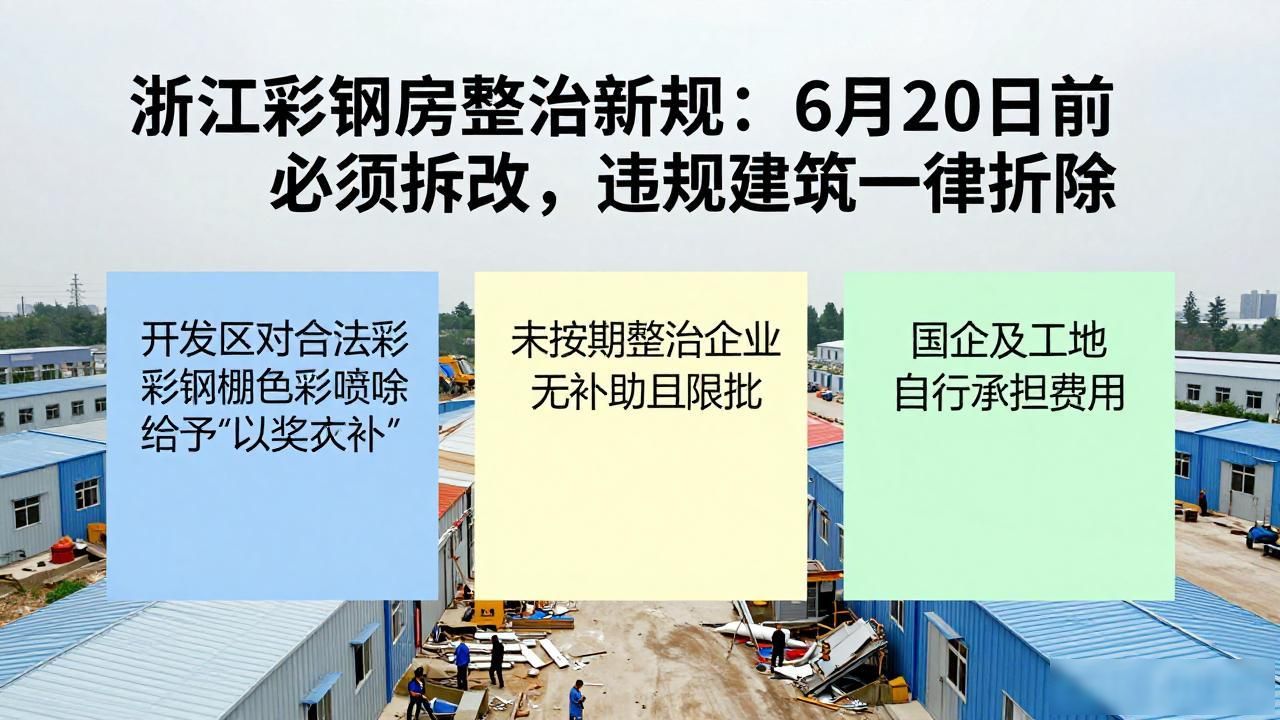 浙江彩钢房整治新规：6月20日前必须拆改，违规建筑一律拆除(图1)