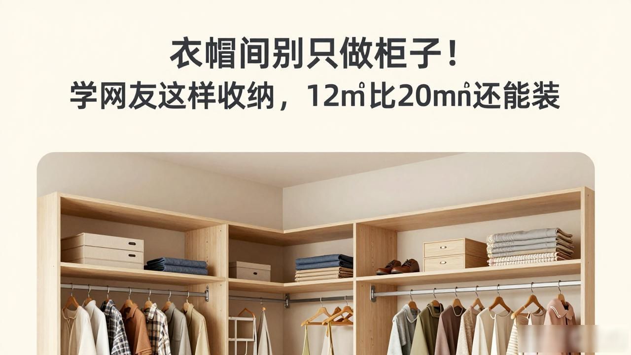 衣帽间别只做柜子!学网友这样收纳,12㎡比20㎡还能装(图1)