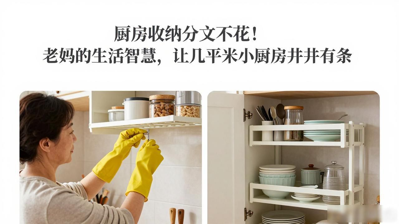 厨房收纳分文不花!老妈的生活智慧,让几平米小厨房井井有条(图1)