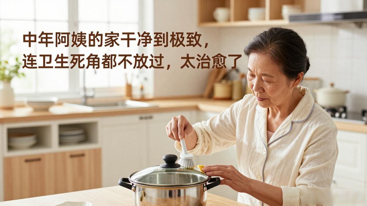中年阿姨的家干净到极致,连卫生死角都不放过,太治愈了(图1)