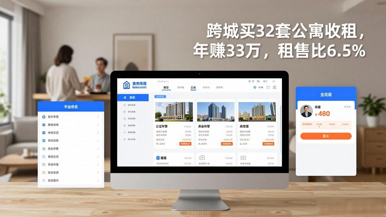 跨城买32套公寓收租,年赚33万,租售比6.5%(图1)