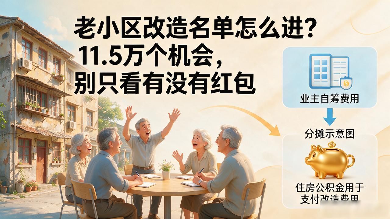 老小区改造名单怎么进？11.5万个机会，别只看有没有红包(图1)