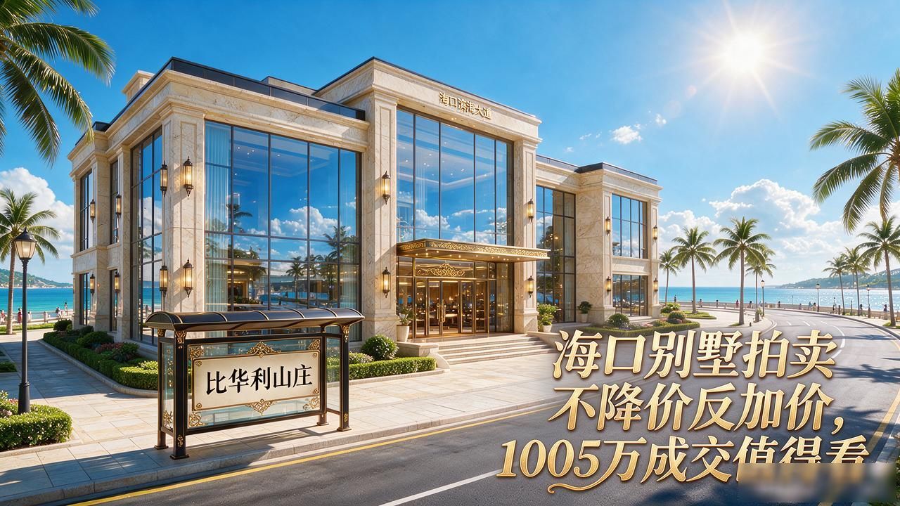 海口别墅拍卖不降价反加价，1005万成交值得看(图1)