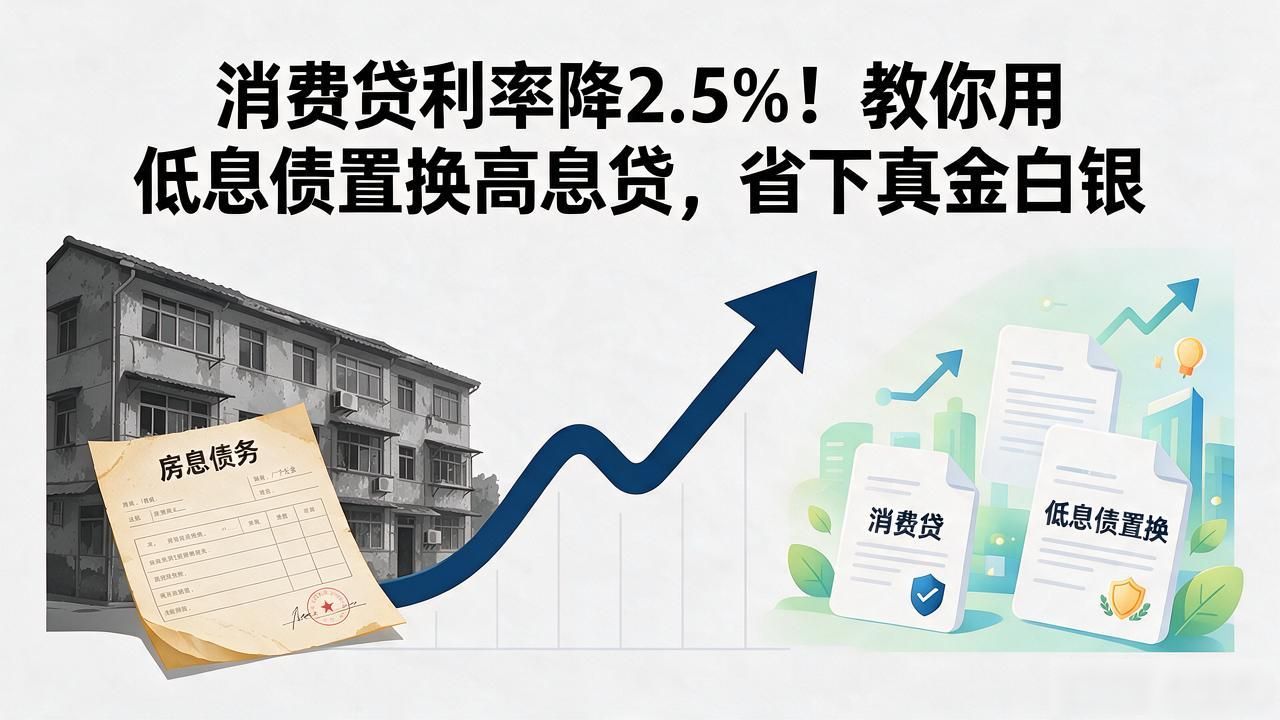 消费贷利率降2.5%！教你用低息债置换高息贷，省下真金白银(图1)