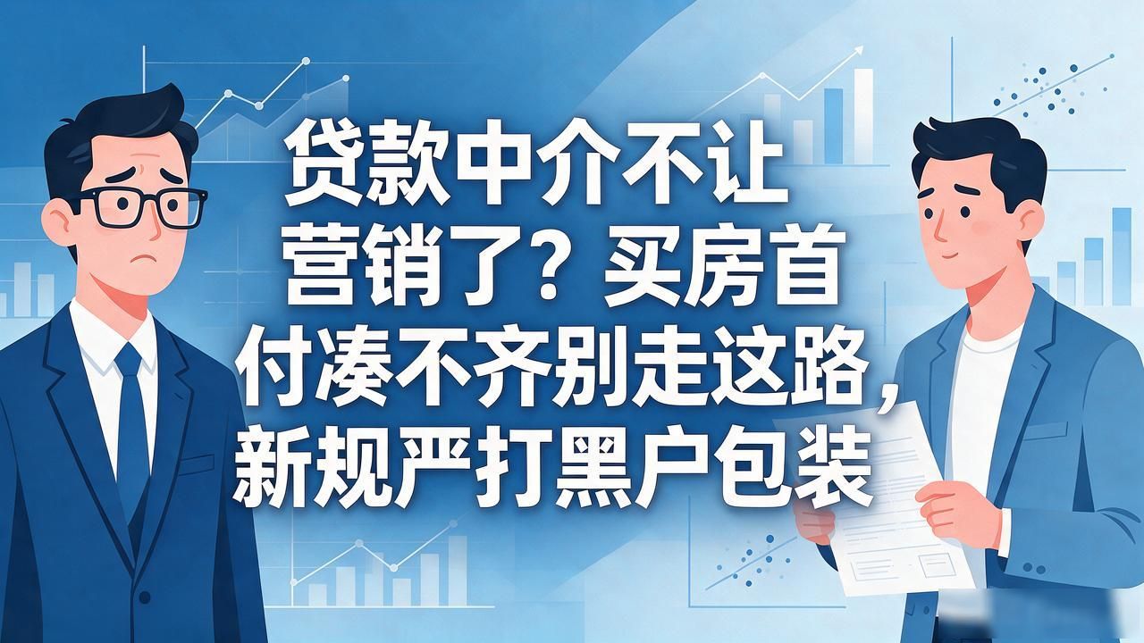 贷款中介不让营销了?买房首付凑不齐别走这路,新规严打黑户包装(图1)